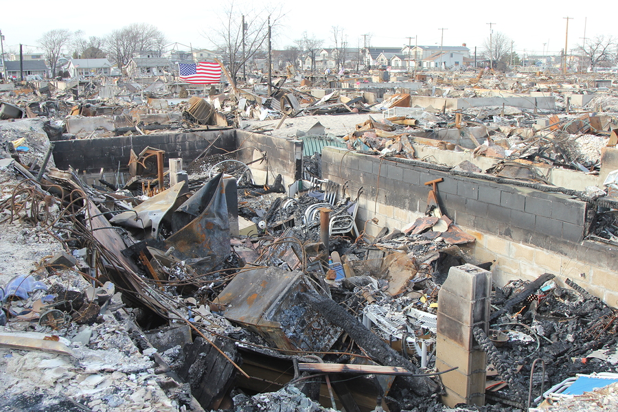 Destruction caused by Hurricane Sandy.